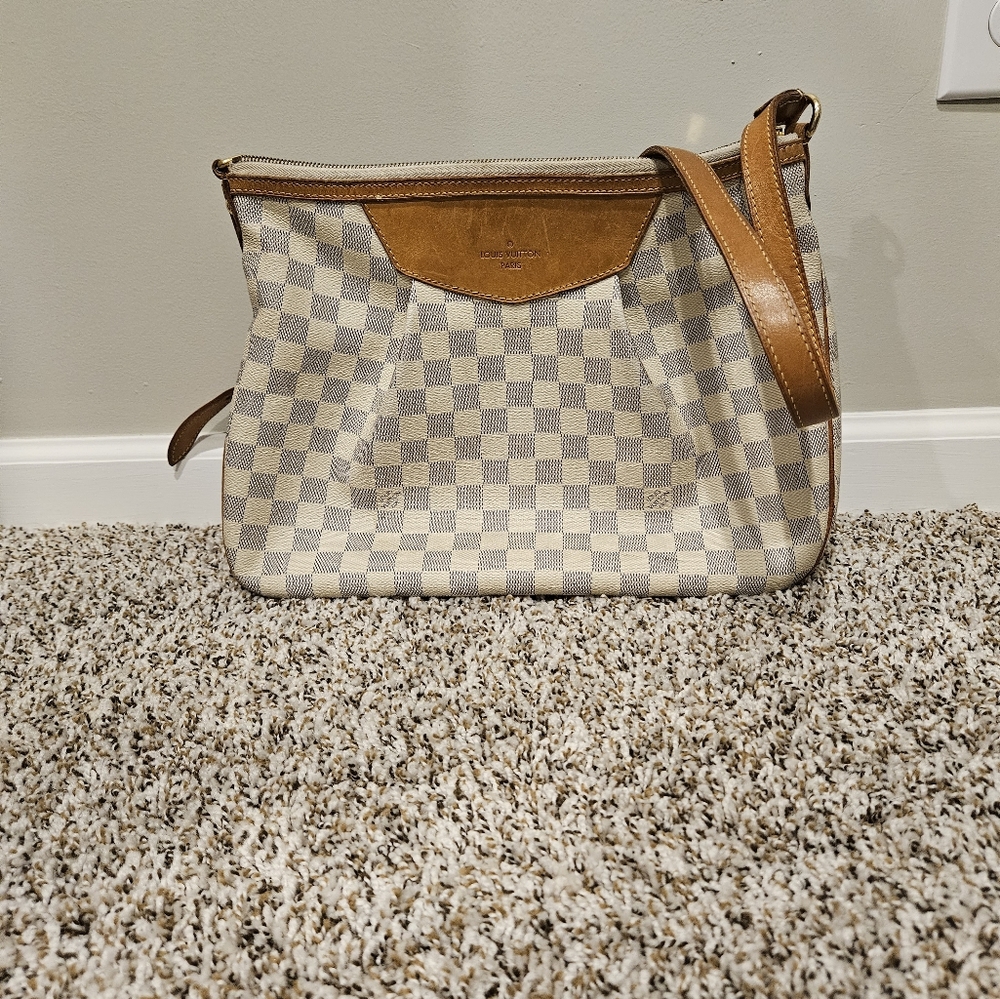 LOUIS VUITTON Siracusa PM Shoulder Bag Damier Azur